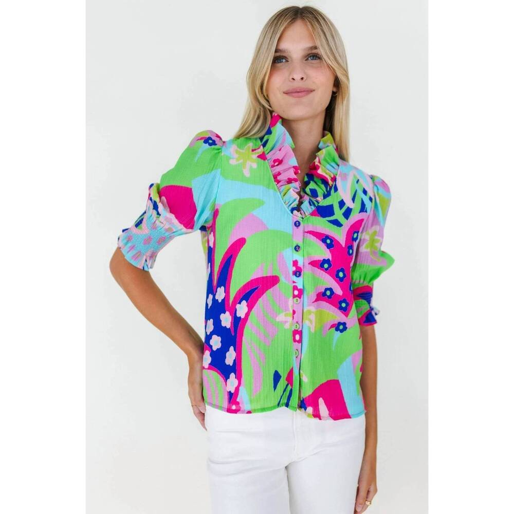 NEW MARY GEORGE harper top in paradise punch